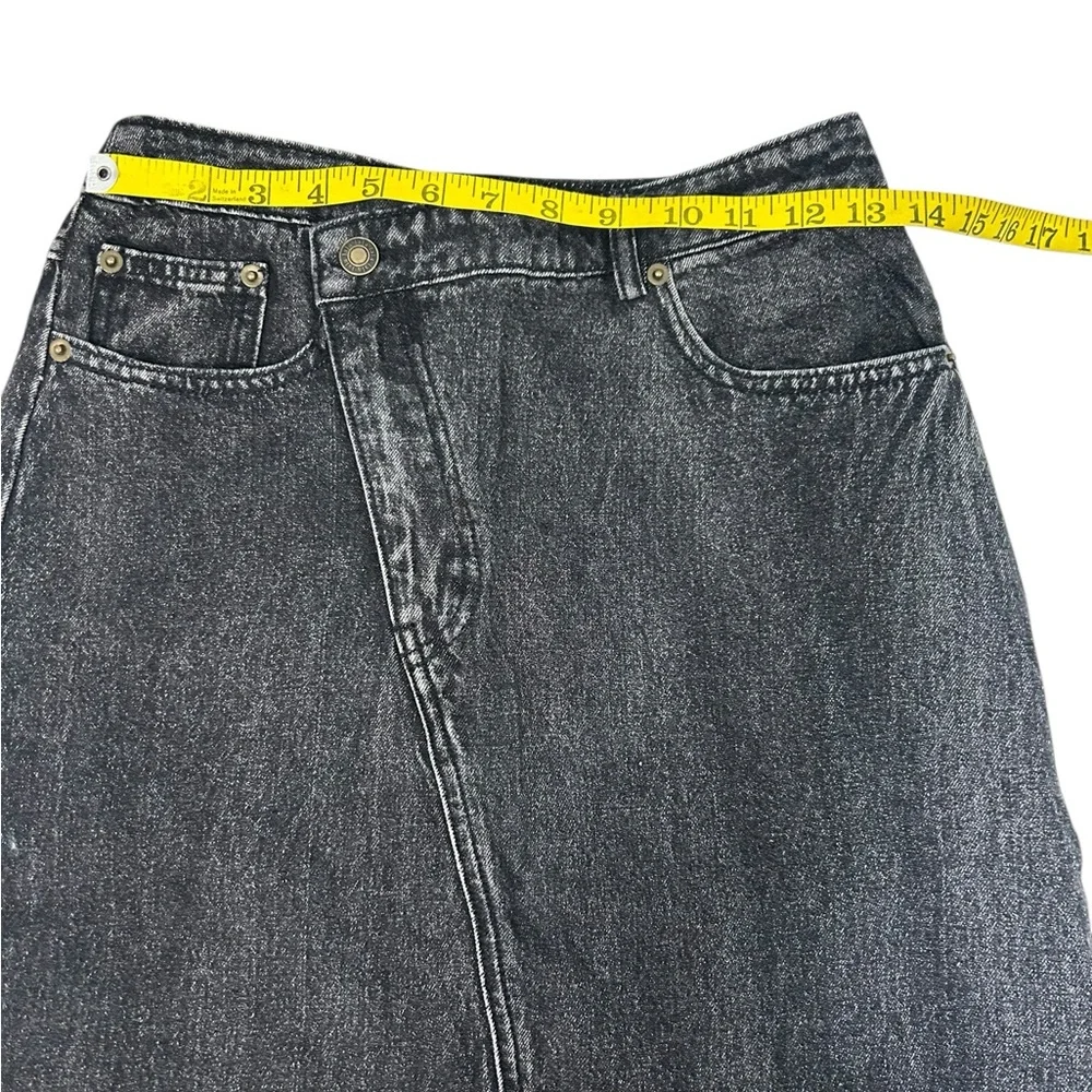 Dressed in Lala Maxi Black Denim Slit Skirt small Casual Fashion Slant NWT - Picture 4 of 10